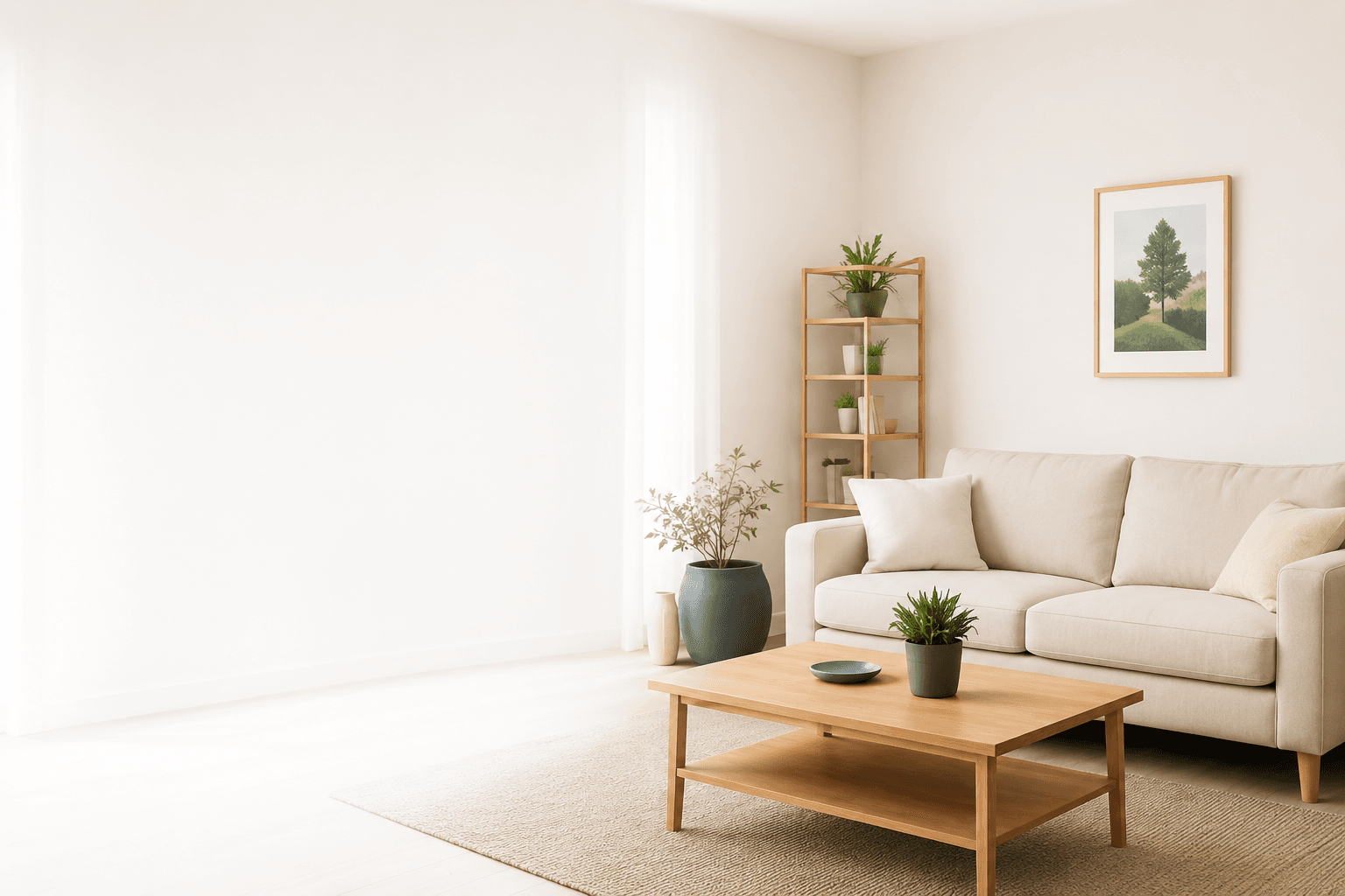 Clean modern living room