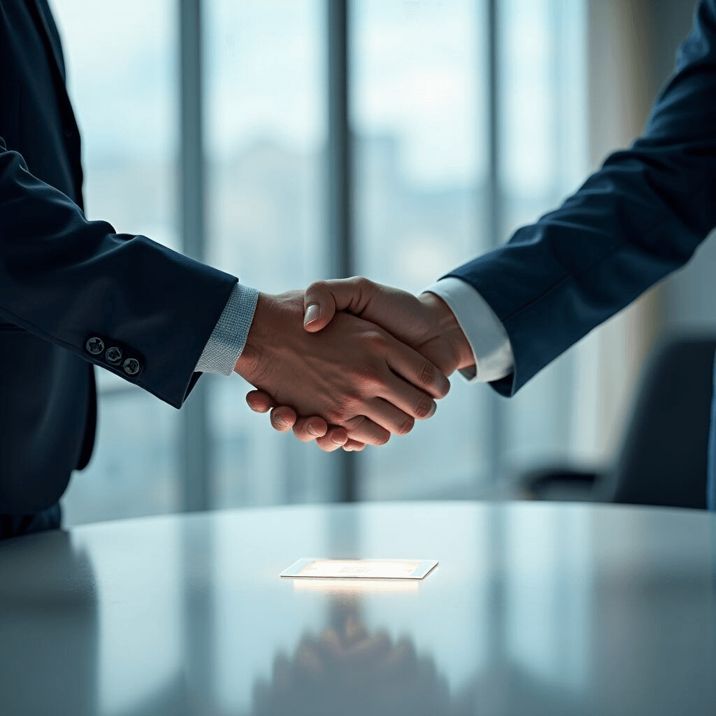 Handshake after deal closing